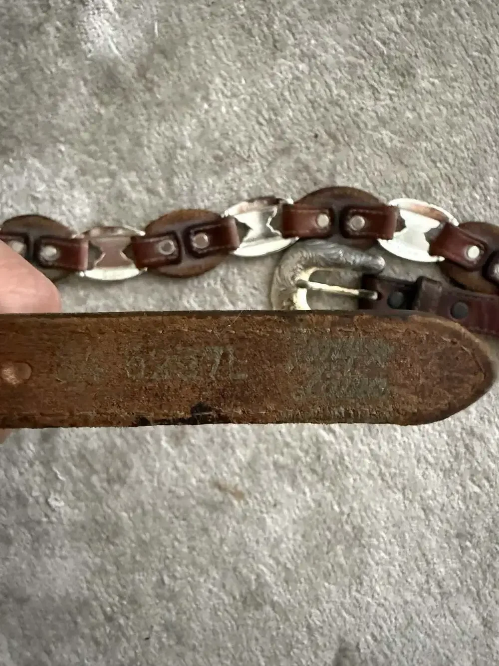 Vintage 1996 Tony Lama Brown Leather Concho Western Belt